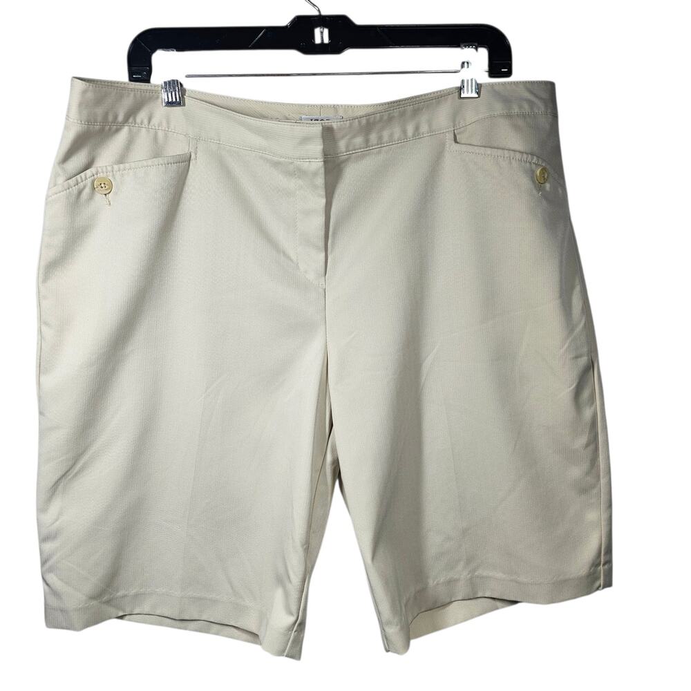 IZOD Women's Beige Golf Chino Shorts Size 16